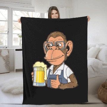 Discover Ape Drinking Beer Drunk Monkey Gorilla Beer Drinker Baseball Tees Fleece Blankets