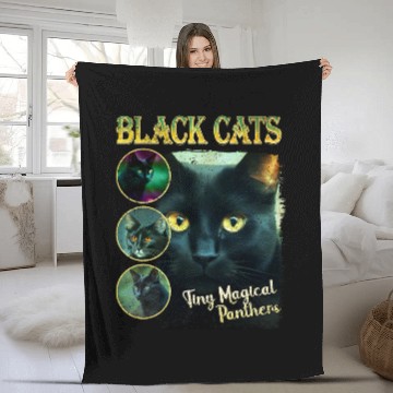 Discover Funny black cats Lover 90s Bootleg Fleece Blankets