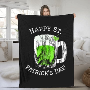 Discover Happy St Patrick s Day Green Beer Fleece Blankets
