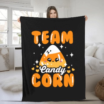 Discover Halloween Team Candy Corn Funny Candy Corn Fleece Blankets