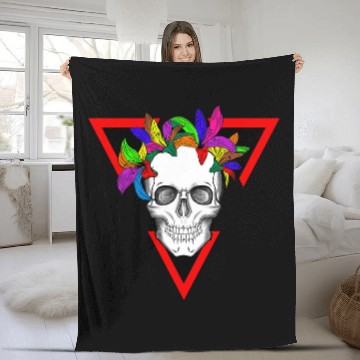 Discover Halloween Skull Candy Baseball Tees Fleece Blankets
