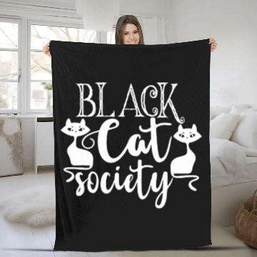 Discover black cats Society Baseball Tees Fleece Blankets
