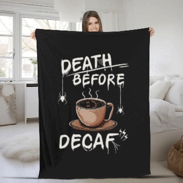 Discover Funny Death Before Decaf Coffee Baseball Tees Fleece Blankets