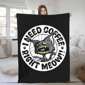 Discover I Need Coffee Right Meow black cats Kitty Lover 1 Baseball Tees Fleece Blankets