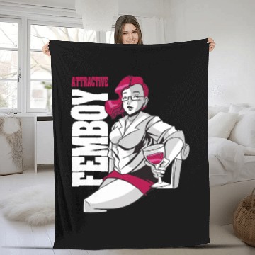 Discover Attractive Femboy Anime Wines Cool Cute Present Fleece Blankets