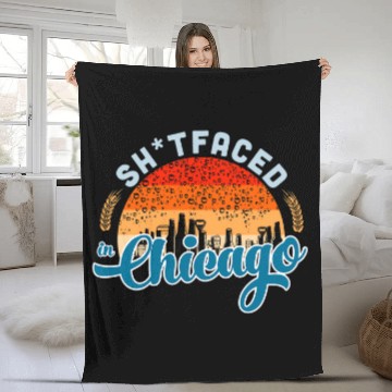 Discover Sh1tfaced in Chicago Funny Drinking Or Getting Drunk Fleece Blankets