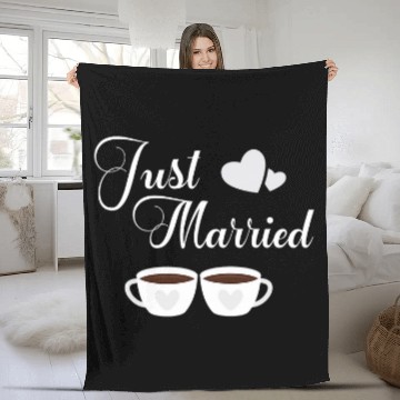 Discover Just Married Coffee Couples Wedding Honeymoon Bound Baseball Tees Fleece Blankets