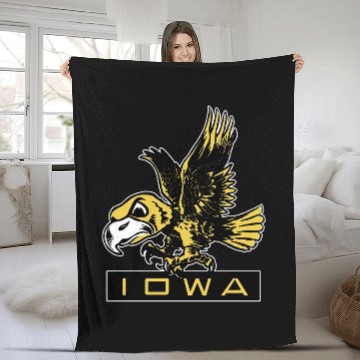 Discover Vintage Hawkeye Mascot Herky - Iowa - Fleece Blankets