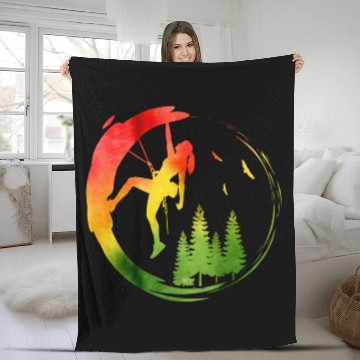 Discover climb climbing rock climbing climber gift Fleece Blankets