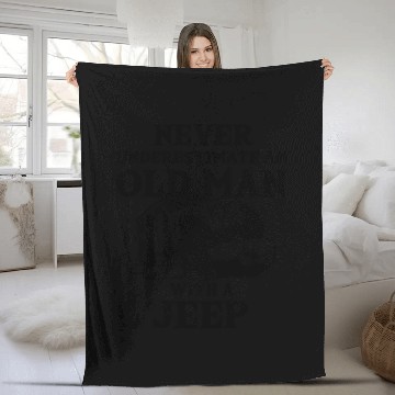 Discover Never underestimate an old man with a jeep Hawaiians Fleece Blankets