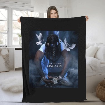 Discover KING VON Rest In Peace Graphic Fleece Blankets