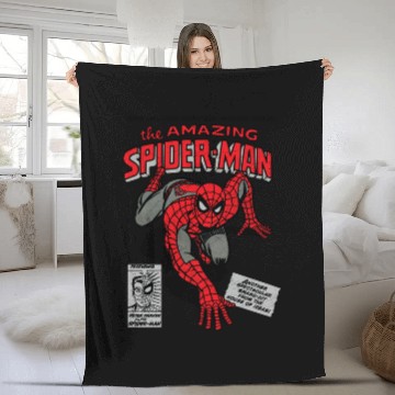 Discover Marvel Spider-Man Retro Comic Pullover Fleece Blankets, Gift For Fan