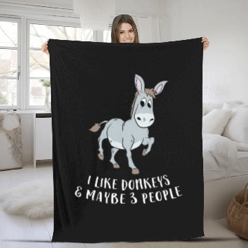 Discover I Like Donkeys And Maybe 3 People Cute Donkey Fleece Blankets