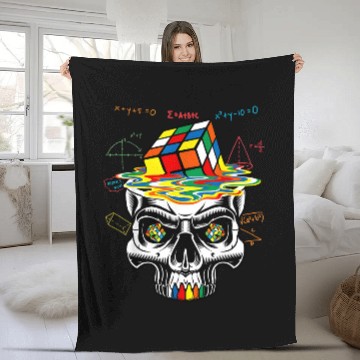 Discover Cool Math Rubik Rubix Rubics Player Cube Math Fleece Blankets