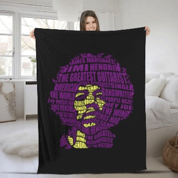 Discover Jimi Hendrix Fleece Blankets, Jimi Hendrix Calligram Fleece Blankets
