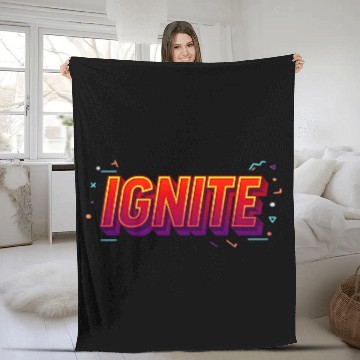 Discover IGNITE Bold Retro Typography Graphic Fleece Blankets