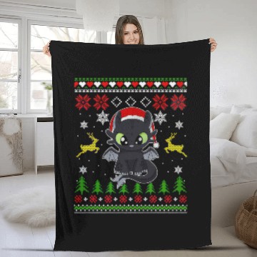Discover Disney Toothless Christmas Sweater Fleece Blankets