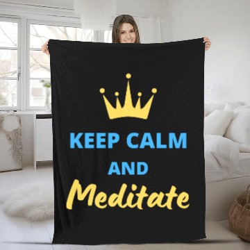 Discover Keep calm and meditate Fleece Blankets