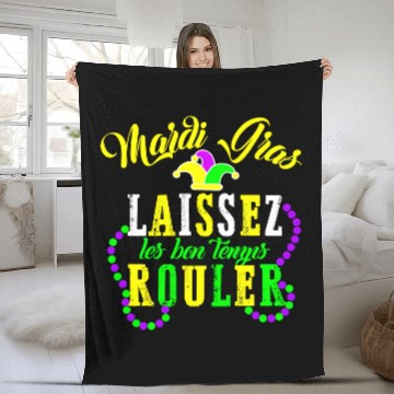 Discover Mardi Gras laissez les bon temps rouler Fat Fleece Blankets