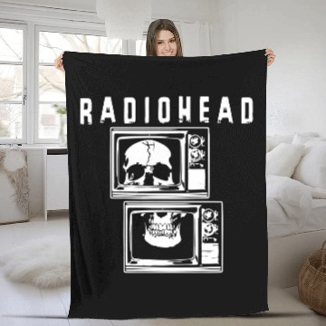 Discover White Skull TV Radiohead Baseball Tees Fleece Blankets