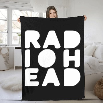 Discover Simple White Bold Text Radiohead Baseball Tees Fleece Blankets