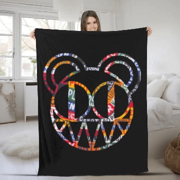 Discover Radiohead Colorful Strip Bear Head Fleece Blankets