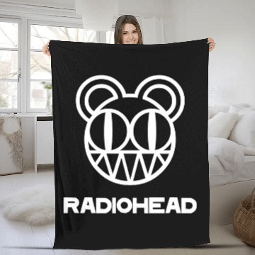 Discover Radiohead White Smile Head Baseball Tees Fleece Blankets