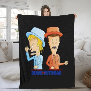 Discover Beavis and Butthead Dumb and Dumber Mash Up Funny Spoof Fleece Blankets