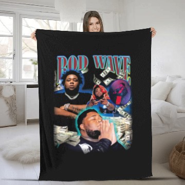 Discover Rod Wave Zip Fleece Blankets