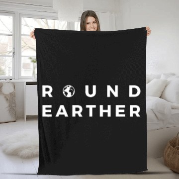 Discover Round Earther Baseball Fleece Blankets Anti Flat Earth The Earth Is Round