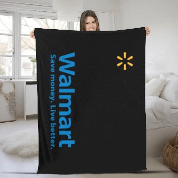 Discover Walmart Logo Fleece Blankets Short Sleeve Men and Women