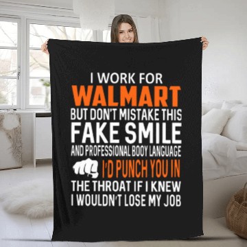 Discover I work for walmart but don't mistake Baseball Jerseys Fleece Blankets