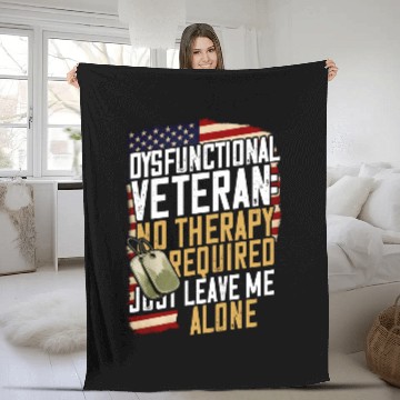 Discover Funny Dysfunctional Veteran No Therapy Required Fleece Blankets