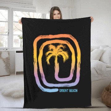 Discover Cool Orient Beach Saint Martin Palm Tree Souvenir Fleece Blankets