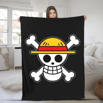 Discover One piece (straw hat pirates flag ) Baseball Jerseys Fleece Blankets