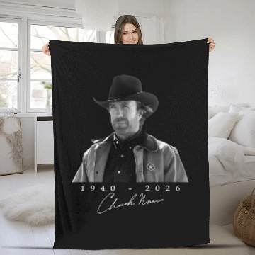Discover Chuck Norris Fleece Blankets, RIP Chuck Norris 1940-2026