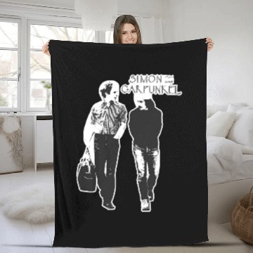 Discover Simon and Garfunkel Walking Logo Fleece Blankets, Men's Light Blue