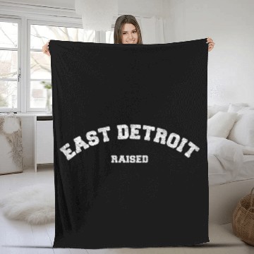 Discover East Detroit Raised Michigan Fleece Blankets