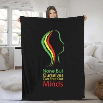 Discover None but ourselves can free our mind - Bob Marley Fleece Blankets