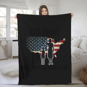 Discover RED Friday (black letters) Fleece Blankets