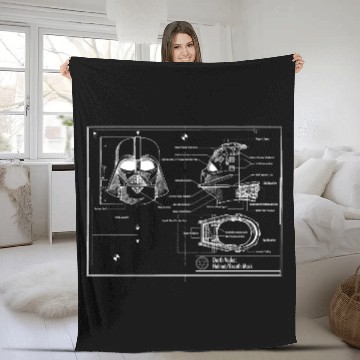 Discover darth vader star wars blueprint Fleece Blankets