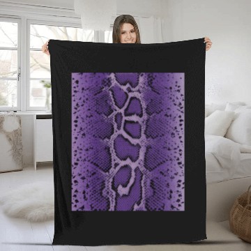 Discover Snake Skin Blue Fleece Blankets