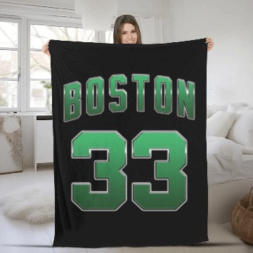 Discover Boston 33 green number Fleece Blankets