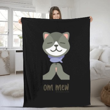 Discover Om Mew - Cat Fleece Blankets