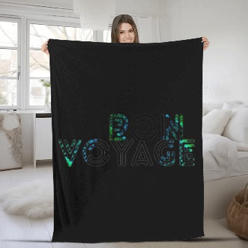 Discover Bon Voyage fun logo Fleece Blankets