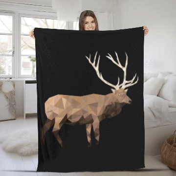 Discover Low Poly Elk Fleece Blankets