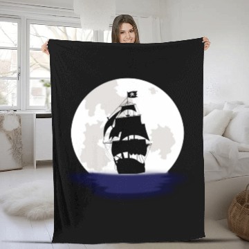 Discover Pirate Ship Fleece Blankets