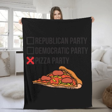 Discover Republican Party vs Democratic Party vs Pizza Part Fleece Blankets