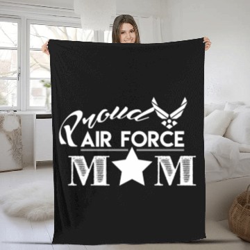 Discover Proud Air Force Mom Fleece Blankets