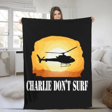 Discover Charlie Don't Surf - Apocalypse Now Quote Fleece Blankets